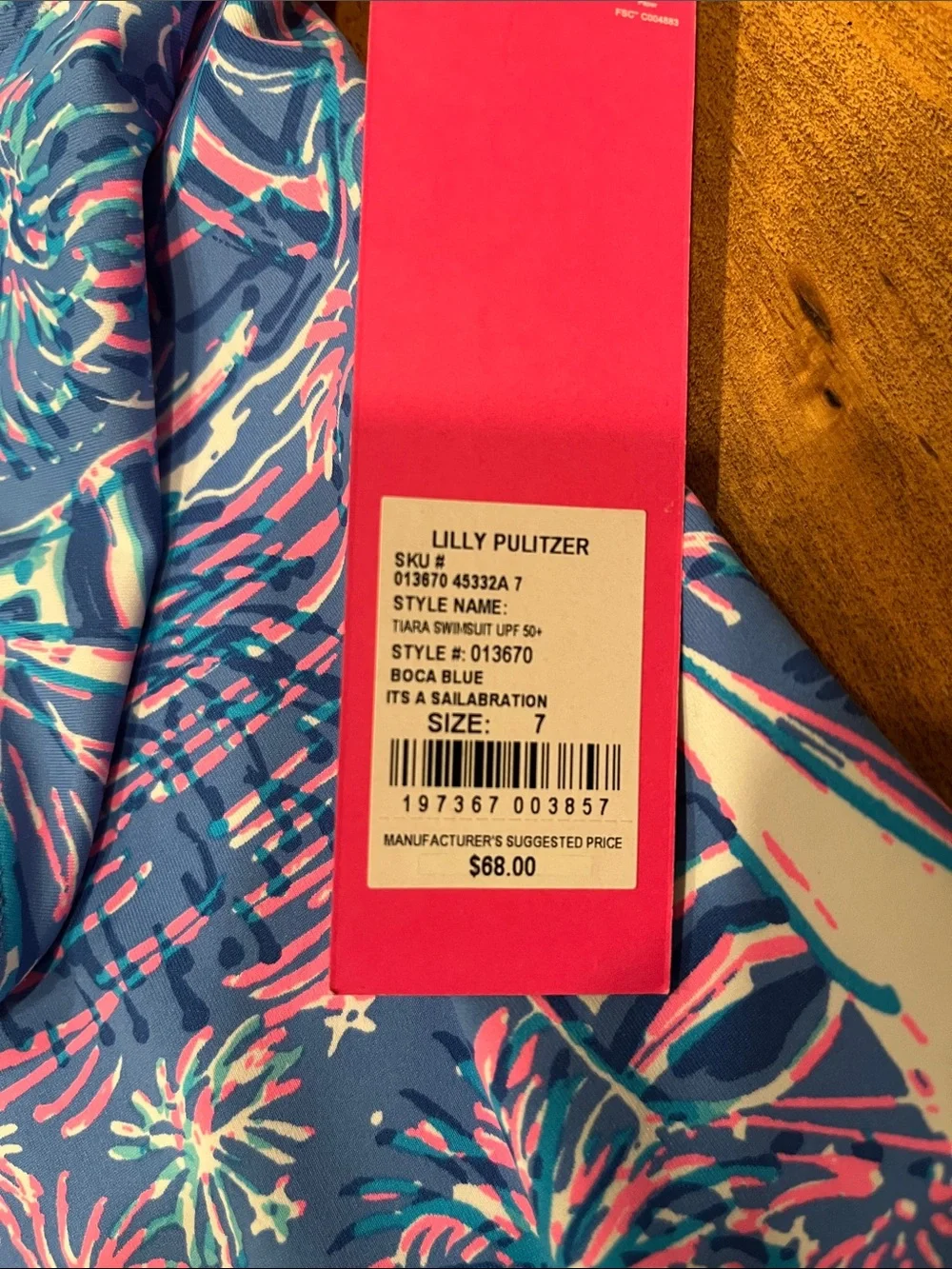 Lilly Pulitzer NWT Girls' Boca Blue It’s a Sailabration One-Piece Swimsuit